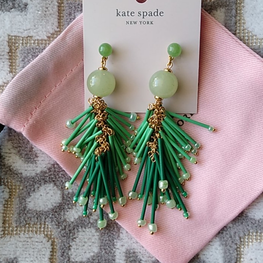 Kate Spade Extra Extra Tassel Earrings Green Ombre